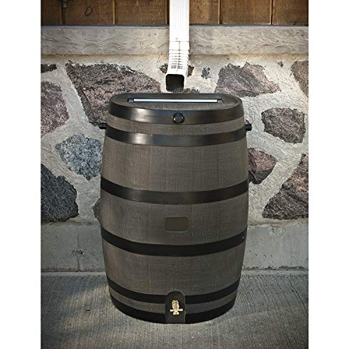 RTS Home Accents 50-Gallon Rain Water Collection Barrel with Brass Spigot, Wood Grain by RTS Companies Inc - Image 3
