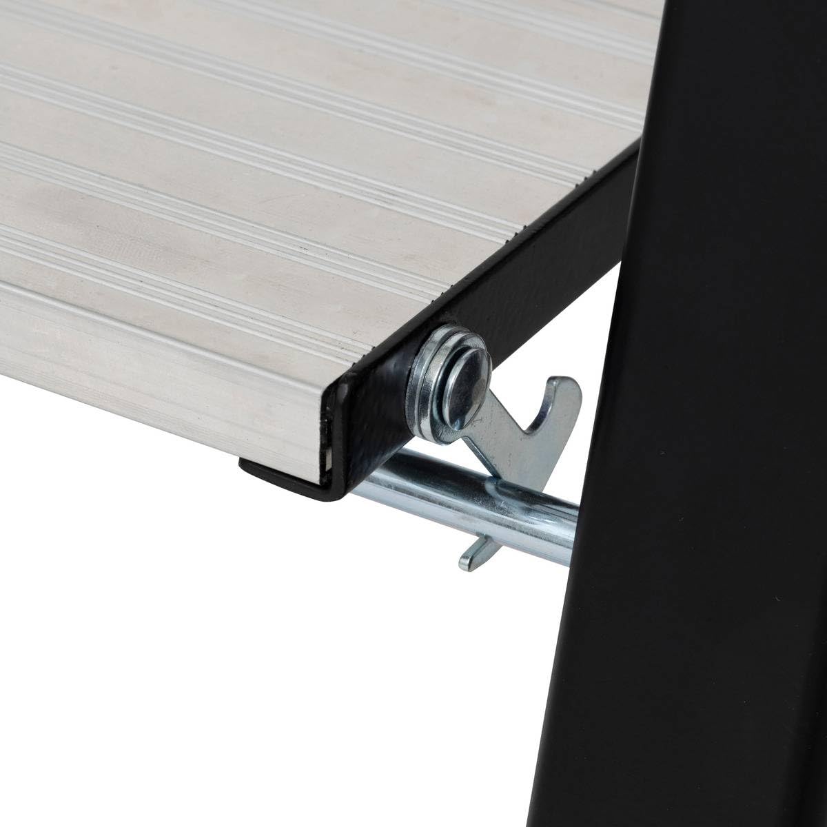 Paris Prix Five Simply Smart Marchepied Métal 2 Marches 49cm Noir - Antidérapant Jusqu'à 150 Kg