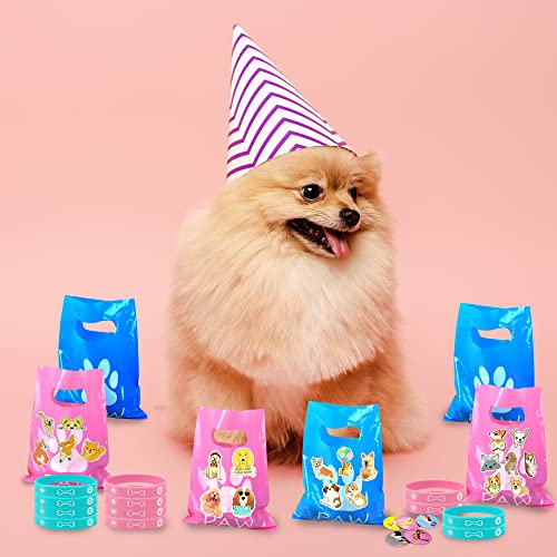 110 peças de lembrancinhas de festa para filhotes, filhotes, colar de silicone para pulseiras de sil