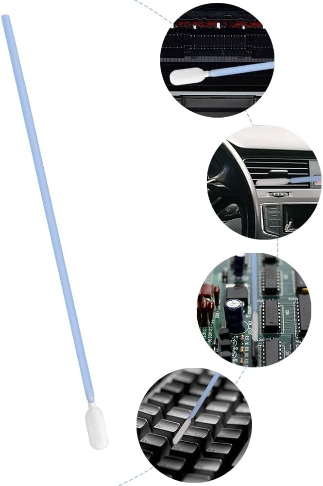 100 Pcs 6.3" Double Layer Polyester Cleaning Swab for Inkjet Printer Print Head Camera Optical Lens Optical Equipment（Blue