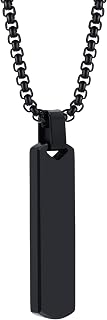 SALTY ALPHA Anti Tarnish Stainless Steel Contemporary Edge Black Locket Neck Chain for Men | Stylish Pendant Necklace | Je... Price In India