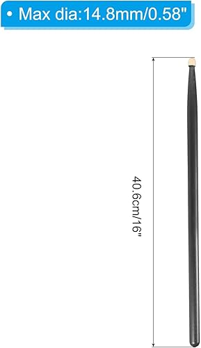 Miniatura 2 de PATIKIL Baquetas de madera de arce antideslizante 5A negro 1 par para percusión de instrumentos musicales