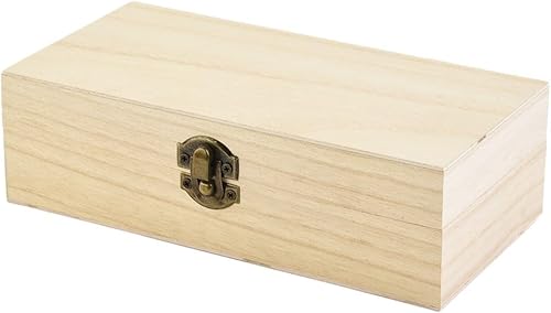Miniatura 2 de Cajas de almacenamiento rectangulares de madera, caja de madera retro, caja de regalo abatible, cajas de regalo de madera rústica, para aficiones de