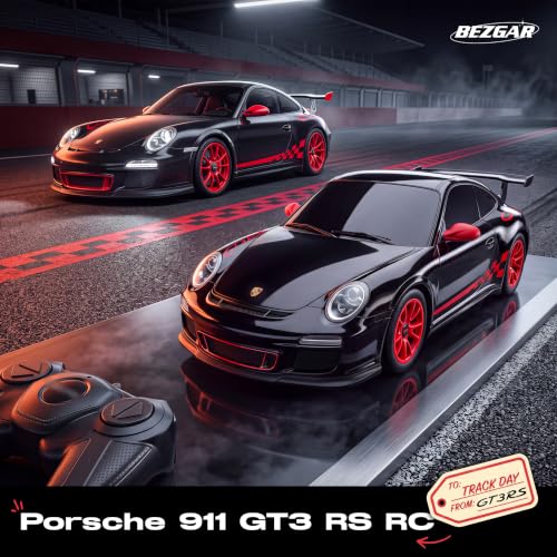 Image of BEZGAR 1:24 Porsche RC Car for Boys Officially Licensed Porsche 911 GT3 RS