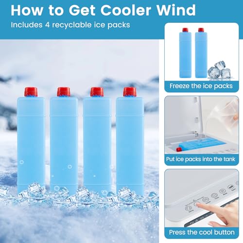 ARLIME 3 in 1 Evaporative Air Cooler, Windowless Swamp Cooler with 4 Modes, 3 Speeds, 7H Timer, Wide Oscillation, Remote, Double Tanks and 4 Ice Packs, Cooling Fan for Bedroom Livi image 5