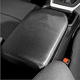 TOMSEN Car Center Console Lid Armrest Cover Protector Real Carbon Fiber Leather Cover Fit for Rav4 2019-2020 XA50 Center Console Armrest Box Scratch Resistance Armrest Cover with Carbon