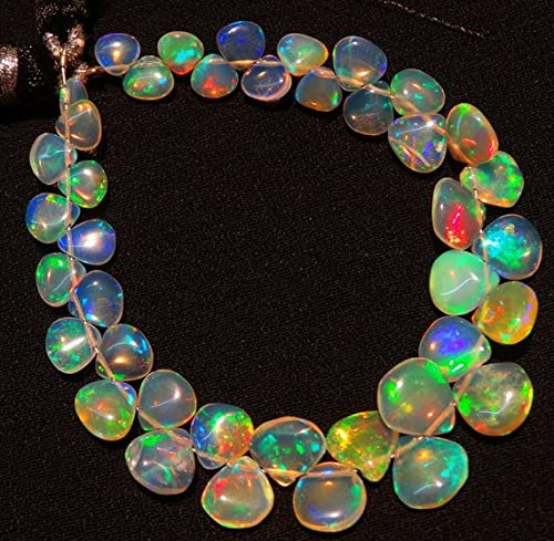 Opale d'Éthiopie naturelle : perles coeurs de 5-7mm pour création de bijoux uniques