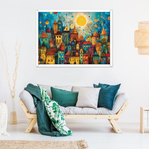 Jigsaw Puzzles 500 Large Piece for Adult,Unique Magic Moonlight Town Puzzle by Maiqufa - Used condition - Image 7