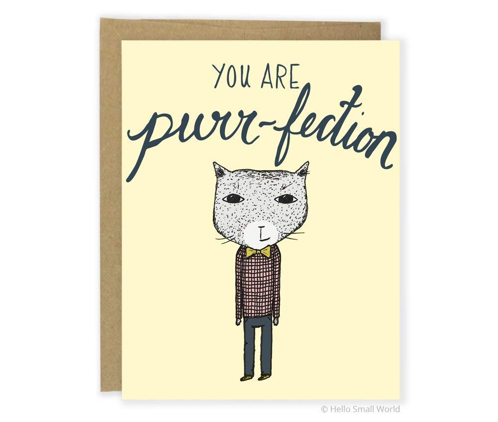 Cat Lover Greeting Card, You Are Purr-fection Card, Cat Anniversary Card, Love, Cute Cat Card