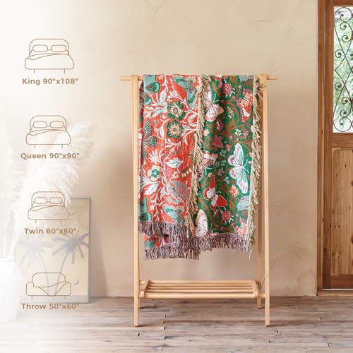 Image of LUTBM Boho Throw Blanket for Couch 50 inchx60 inch, Cotton Decorative Bed Throws