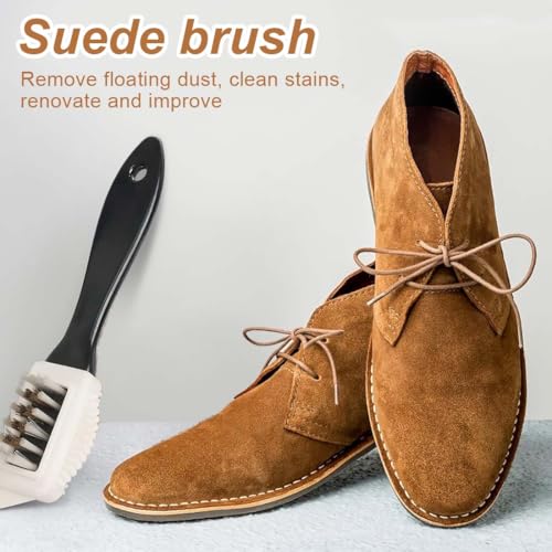 AEIOPRS 2 Pcs Kit de Brosses à Chaussures pour Daim et Nubuck Brosse en Crêpe avec Gomme de Nettoyage Brosse Multifonction 4 Côtés Kit de Nettoyage Daim/Nubuck – vue 4