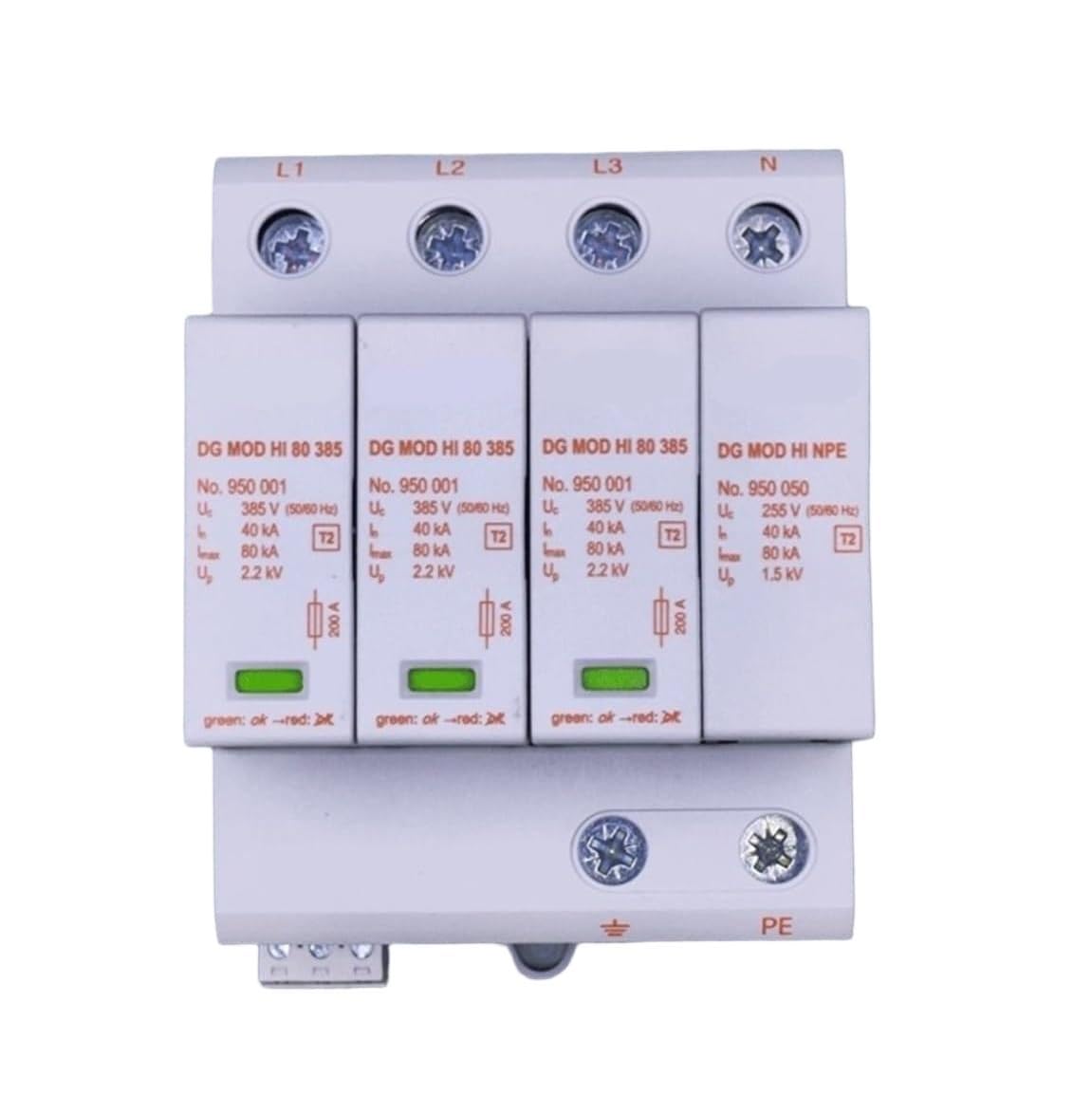 Blitzschutzmodul 950315 DG MHI TT 80 385 FM 4P kA Überspannungsableiter .1004