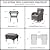 Belord Small Conversation Sets Patio Funiture - 5 Piece Outdoor Swivel Rocker Wicker Furniture Sets with Ottomans Side Table Perfect for Patio Deck Backyard, Brown Wicker Grey Cushion