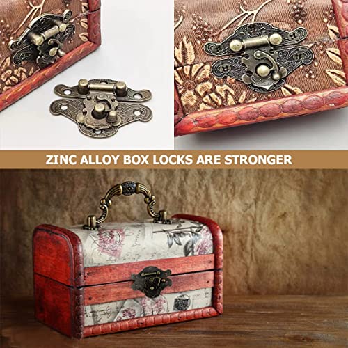 Image of Retro Vintage Latch Hasp Pad Chest Lock Plate for Furniture Wooden Box Jewelry Case Cabinet, with Screws (W 65 x H 53 mm / 6.5 x 5.3 CM, 2)
