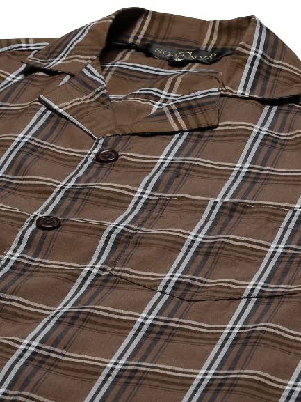 Image of SOJANYA (Since 1958 Men's Cotton Checked Nightsuit Set