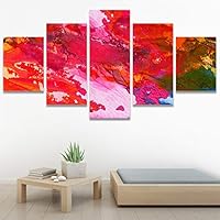 SIGNWIN 5 Panel Canvas Wall Art Modern Art Contemporary Digital Art Dramatic Geometric Multicolor Patterns for Home Decorations Ready to Hang - 60