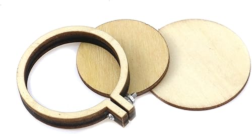 Miniatura 6 de Dnyta 10 aros pequeños bordados redondos para punto de cruz, para manualidades, costura, llavero, aretes, joyería (1.6 pulgadas)