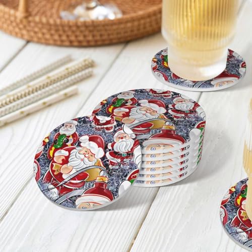 Dessous de verre en liège Père Noël pour décoration de table festive - 5