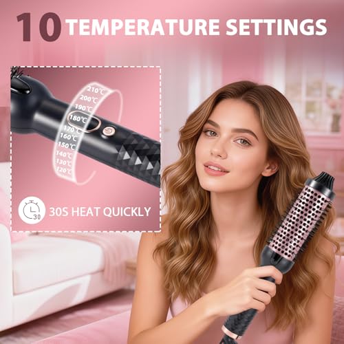 Cepillo térmico de 38 mm ionic para alisado y volumen con control LCD de temperatura 4