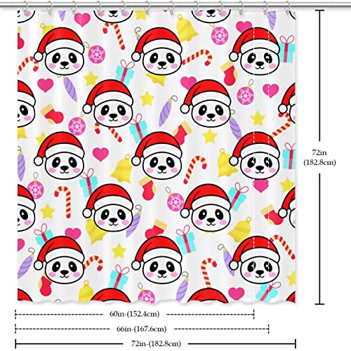 Rideau de douche de Noël mignon panda drôle imperméable 66x72