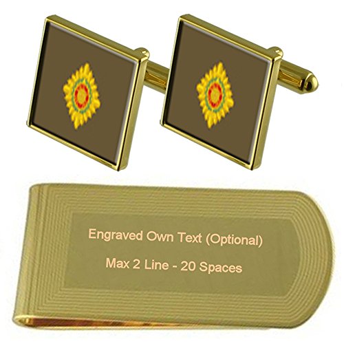 Insigne sous-lieutenant or et argent boutons de manchette gravés d'exception