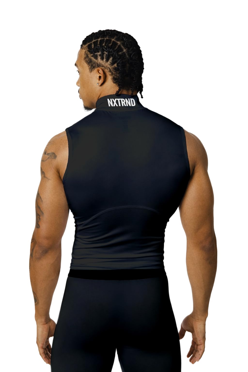 Nxtrnd Core Herren Mock Neck Kompressionsshirt Ärmellos T-Shirt Sportbekleidung für Fußball