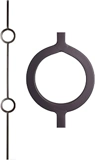 Satin Black 16.1.31 Two Ring Solid Iron Baluster for Staircase Remodel