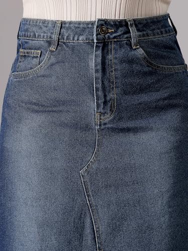 Image of Miss Chase A+ Women's Regular High Rise Mild Distress Regular Denim Skorts