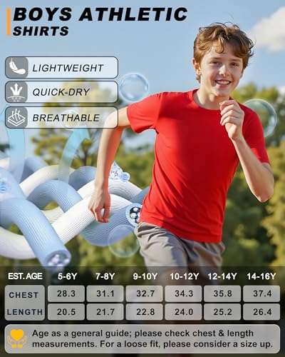 Boys Shirts Athletic Dry Fit Neon T Shirts Short Sleeve Kids Youth Moisture Wicking Quick Dry Sports Training Performance Tee2