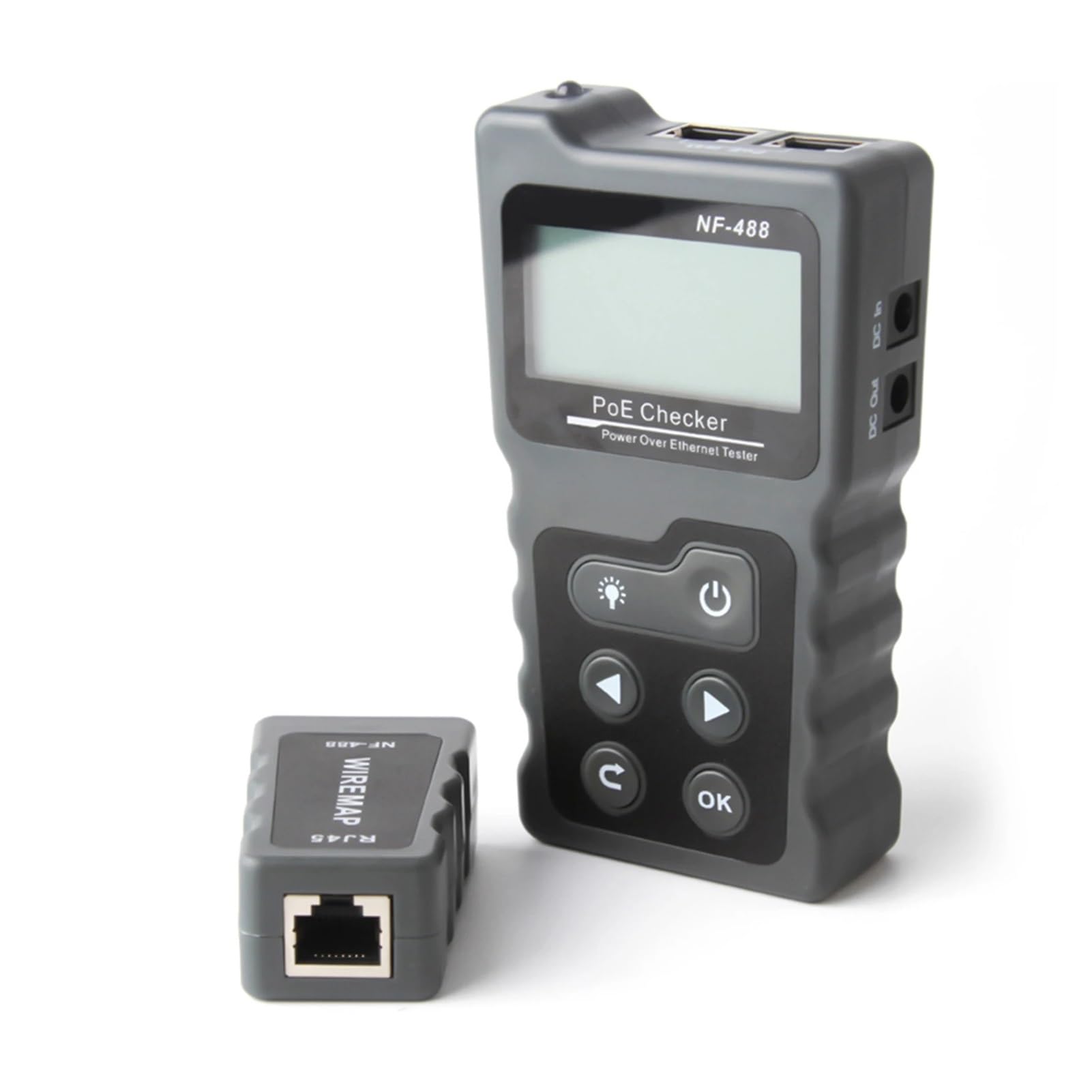 Cable Tracker, Line Finder Multi Functional LCD Network Cable Tester PoE Inline Voltage and Current with