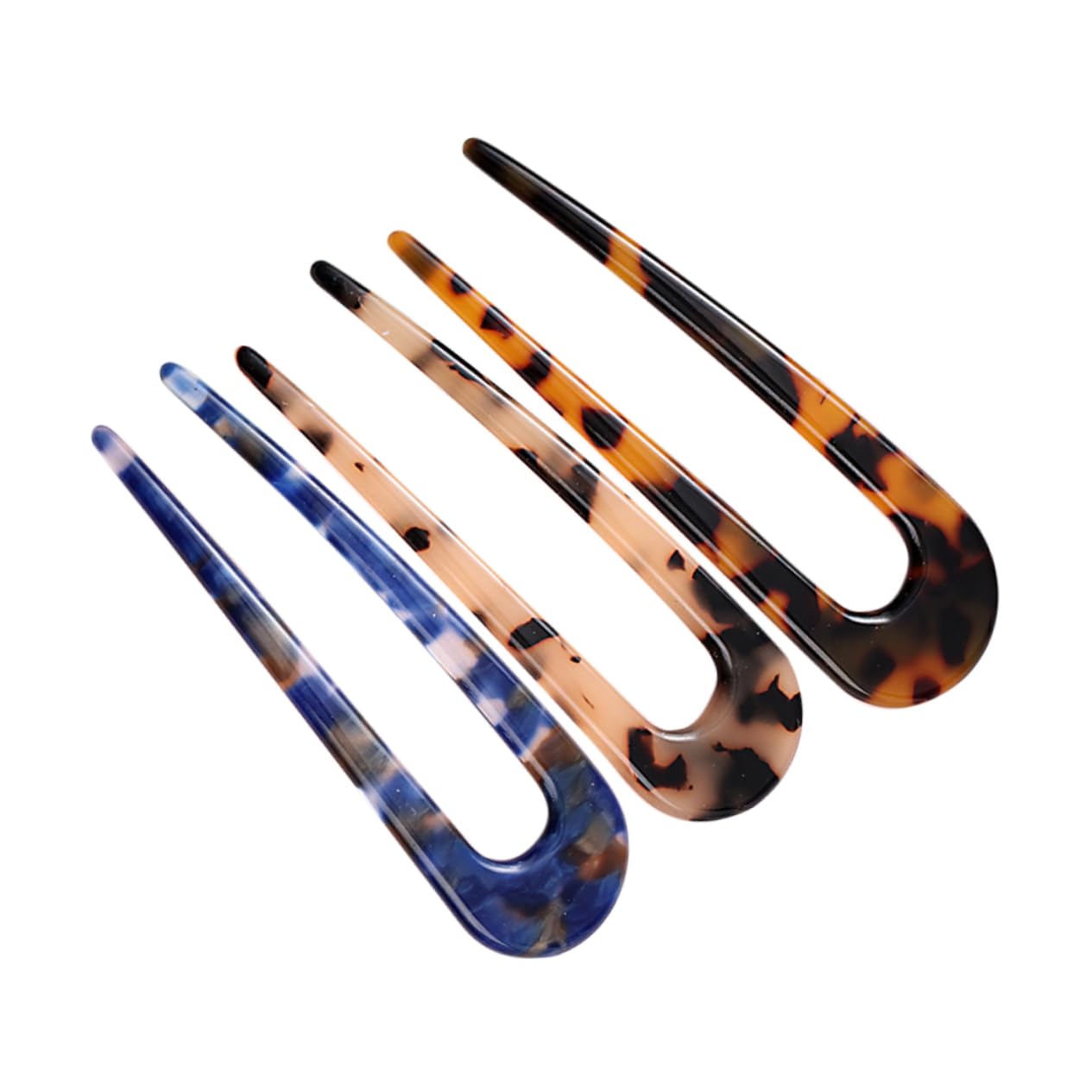 Healeved 5 Sets Haarspange Damen Acetat Blatt Haarstäbchen Set Chignon Pin Für Stilvolle Hochsteckfrisur 3 Stück * 5