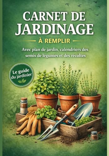 CARNET DE JARDINAGE: A REMPLIR - AVEC PLAN DE JARDIN, CALENDRIERS DES SEMIS DE LEGUMES ET DES RECOLTES