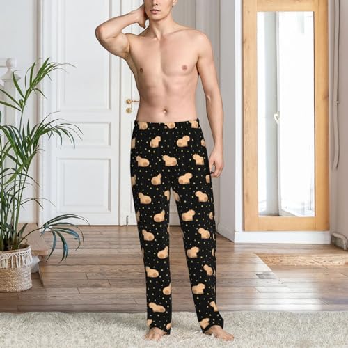 Novastar Mens Pajama Pants Bottoms with Pockets- Capybaras Star Soft Mens Pj Pants, Comfy Men Lounge Pants2