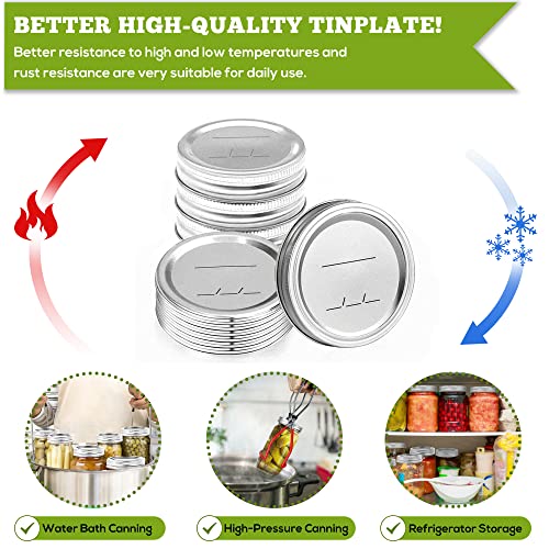 Korcci CANNING LIDS And Rings, Premium Mason Jar Lids thumb #3