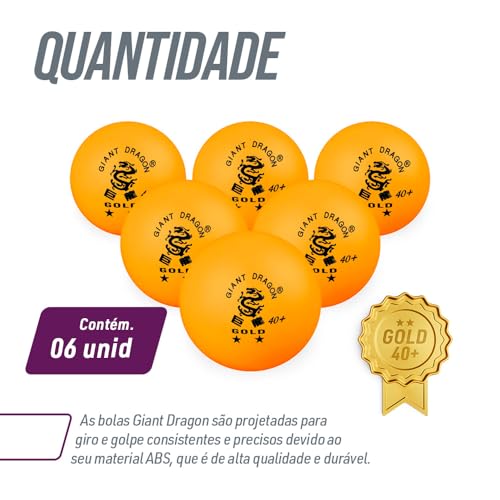 Bolas Tênis de Mesa Giant Dragon Gold 2 Estrelas 06und - LA