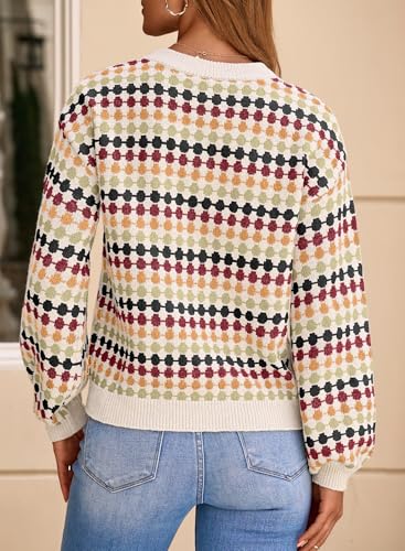 EVALESS Fall Sweaters for Women Cute Long Sleeve Tops Fashion Clothing 2025 Lightweight Pullover Sweaters Polka Dot Tops4