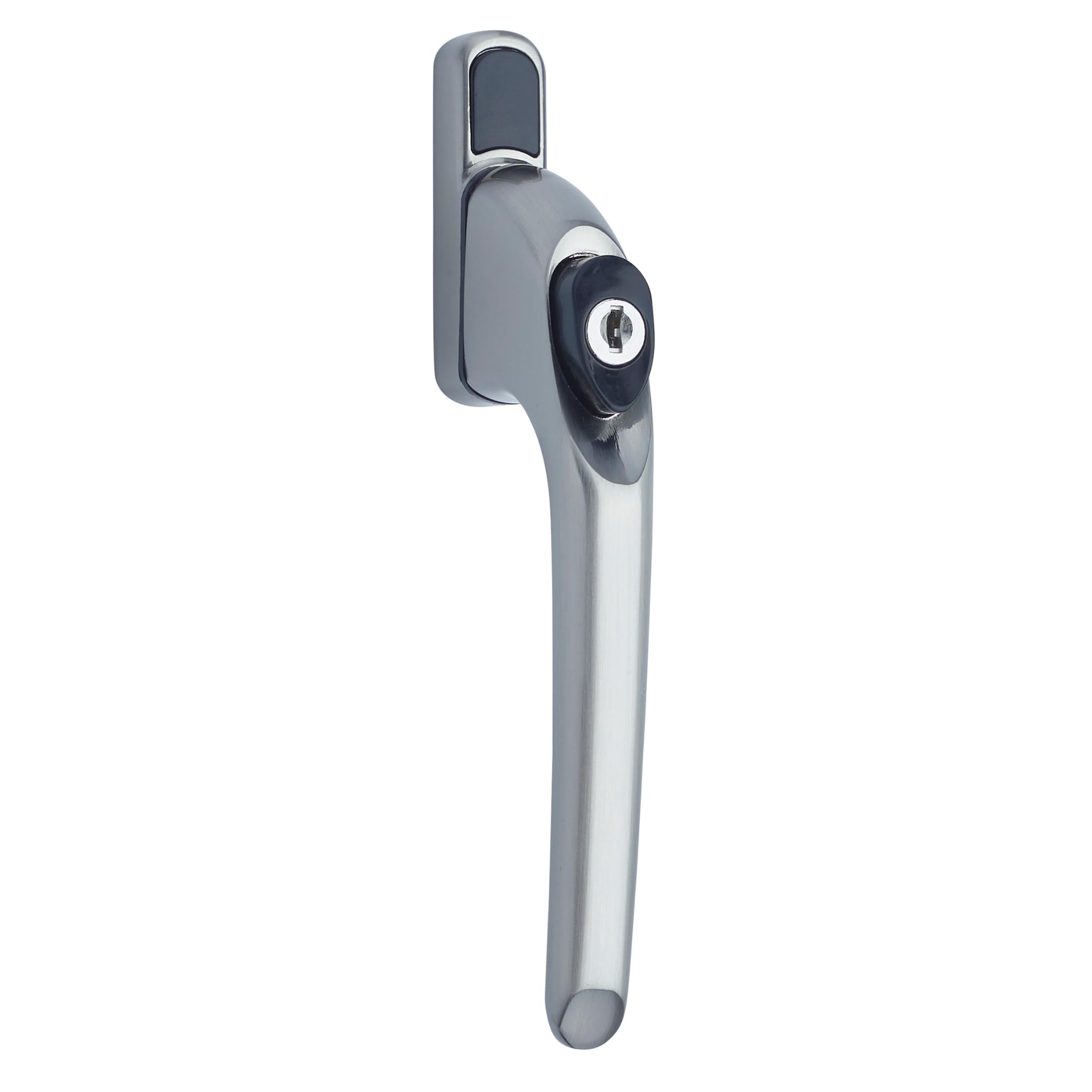 GlazeAssist - uPVC Universal Window Handle Inline Locking Espag Double Glazing - Window Handle Repalcement (Brushed Steel, 15mm)