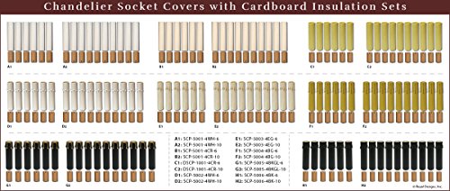 Royal Designs 4 Inch Candle Drip Sleeves Chandelier Socket Covers With Paper Insulation, Black Gold, Set Of 10 #TOP4