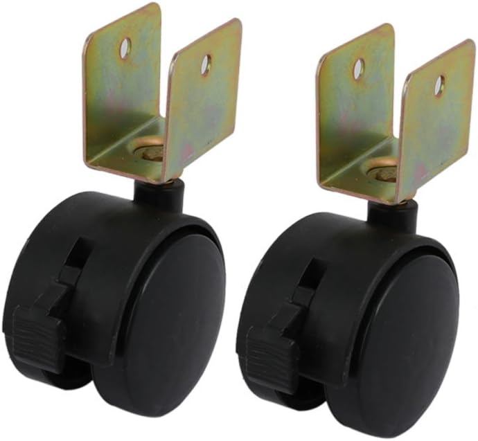 Aexit 4pcs 1.8-inch Civil Equipment Hardware Accessories Dia Wheel 23mm U Bracket Swivel Brake Caster Black for Crib Model:73as603qo278