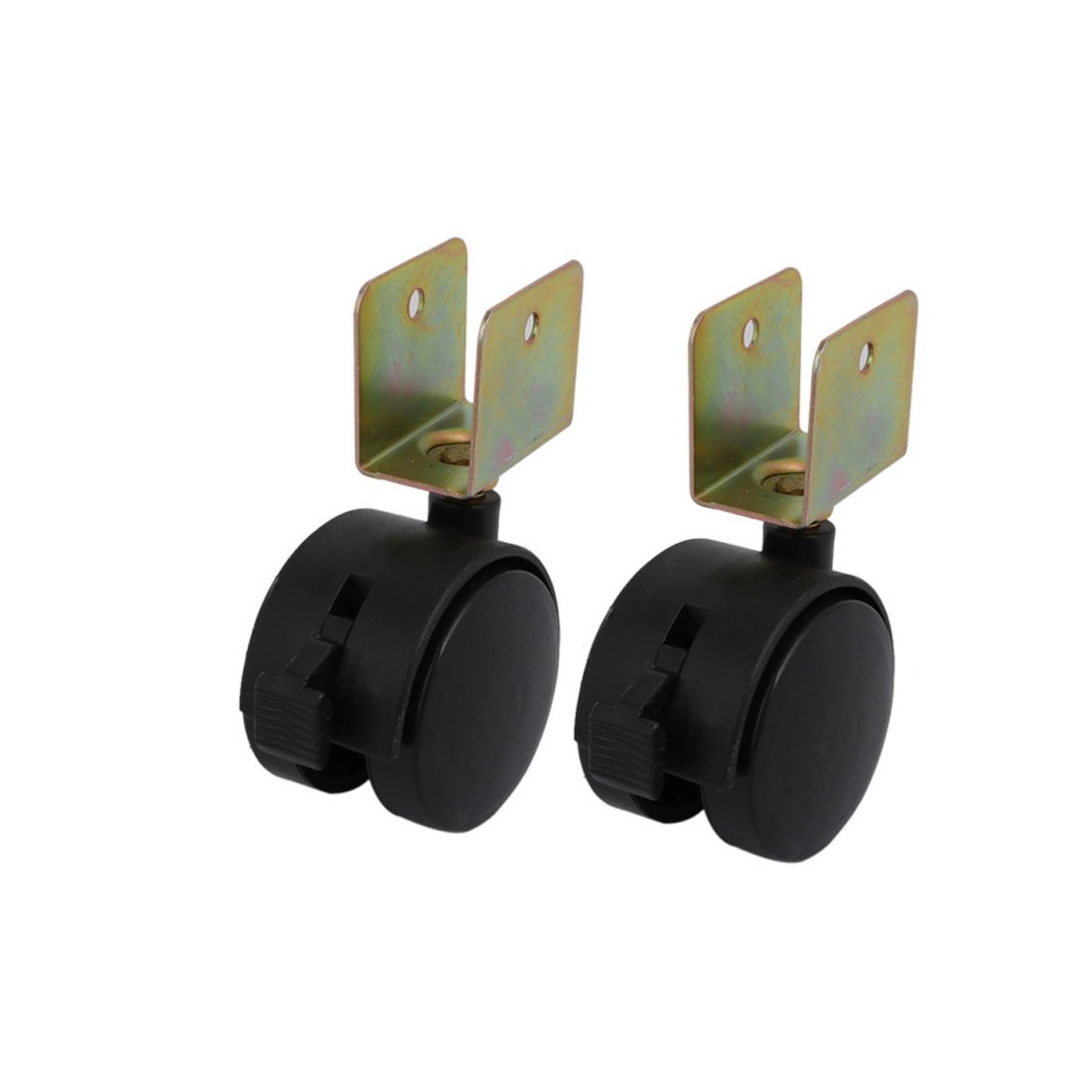 Aexit 4pcs 1.8-inch Civil Equipment Hardware Accessories Dia Wheel 23mm U Bracket Swivel Brake Caster Black for Crib Model:73as603qo278