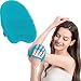 Pure Silicone Food-grade Body Brush Shower Cleansing Scrubber Gentle Exfoliating Glove Soft Bristles (Blue)
