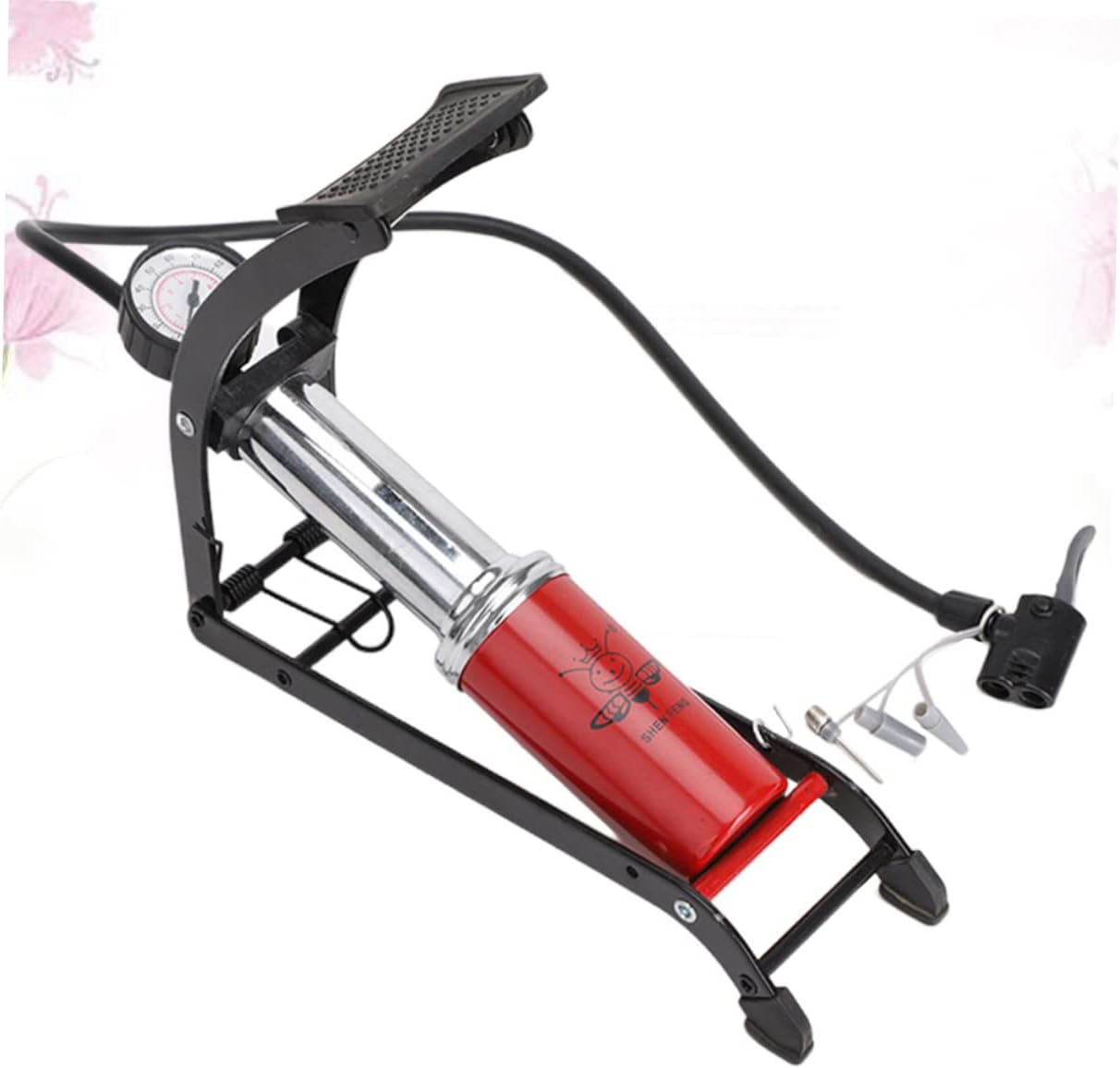 GANAZONO Portable High-Pressure Foot Pump for and Vehicles Compact Inflator Pressure Gauge Pedal for Cars Motorcycles and