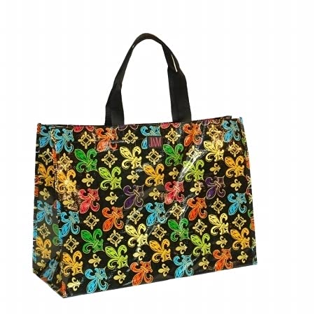 Joann Marie Designs P2LT2BFDL Poly Lrg. Tote - Black Fleur De Lis Pack of 6
