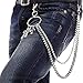 Produktbild Brieftasche Kette, Lange Kette aus Edelstahl, Punk-Schlüsselanhänger Glänzend Geldbörse Kette Biker Keychain Schlüsselkette für Biker Trucker, Hose Kette Jean-Kette