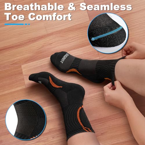 Boys Socks Compression Athletic Crew Socks Cushioned Running Arch Support 4 Pairs for 4-12 Years Old Gilrs Kids Youth4