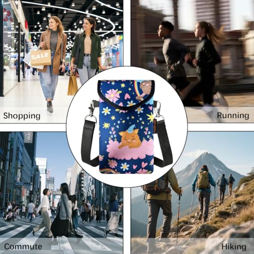 Image of Neoprene Phone Sleeve Pouch Case Bag for Men Women w /Crossbody Strap /Neck Lanyard for iPhone 17 /16 /15 /14 Pro Max, Samsung S25,Pixel 10