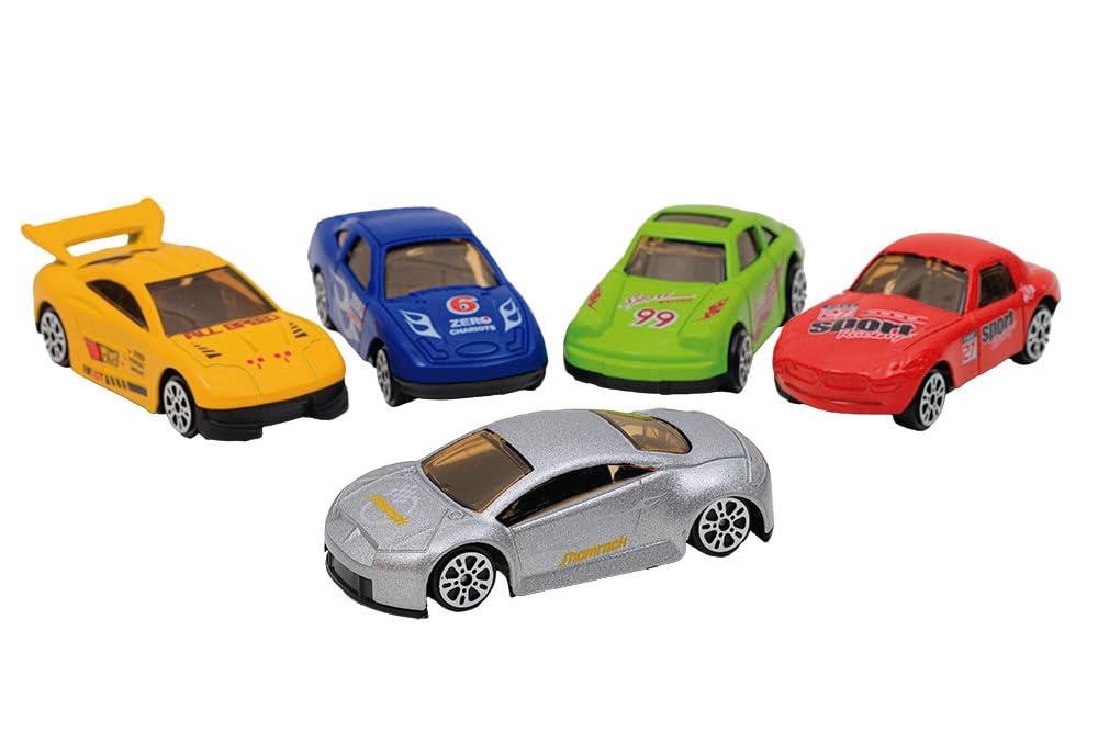 Kit 5 Carrinhos Die Cast Miniatura Racing Club Metal Zippy Toys