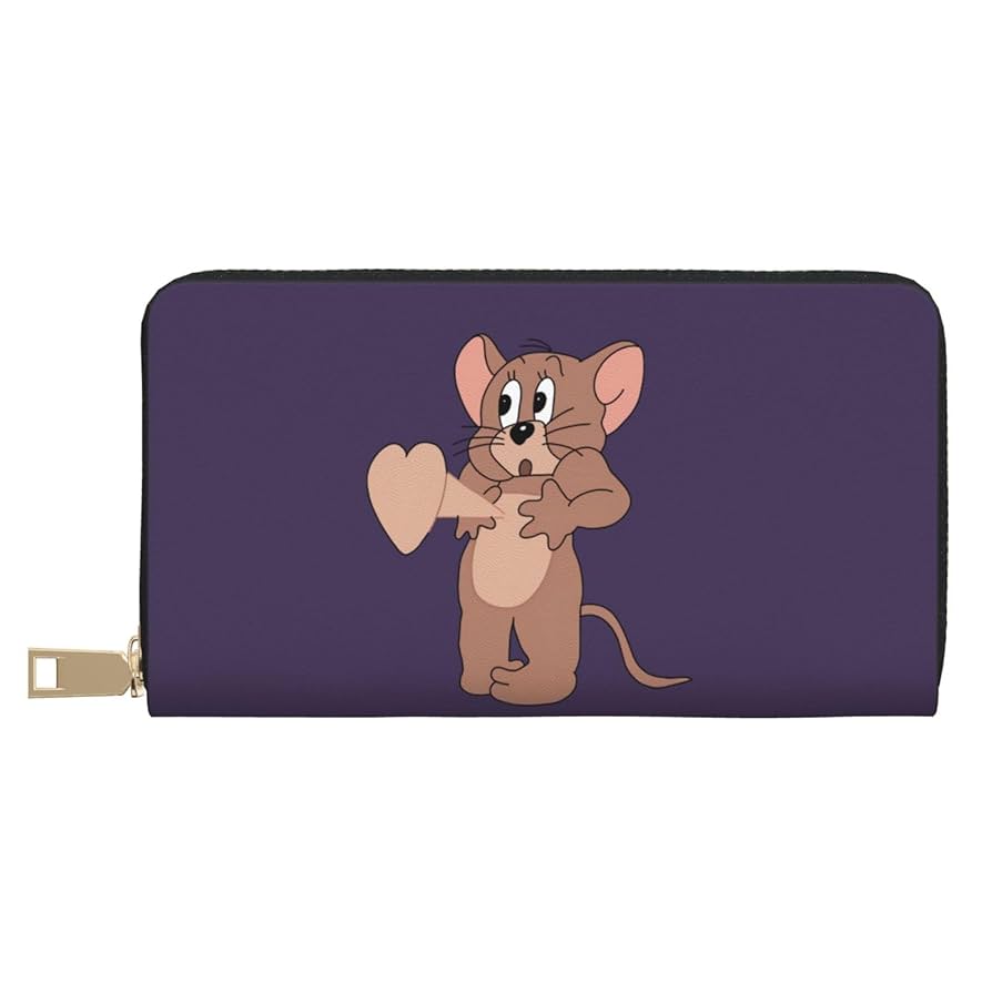 Amazon.co.jp: 長財布 トムとジェリー 紫 財布 PUレザー