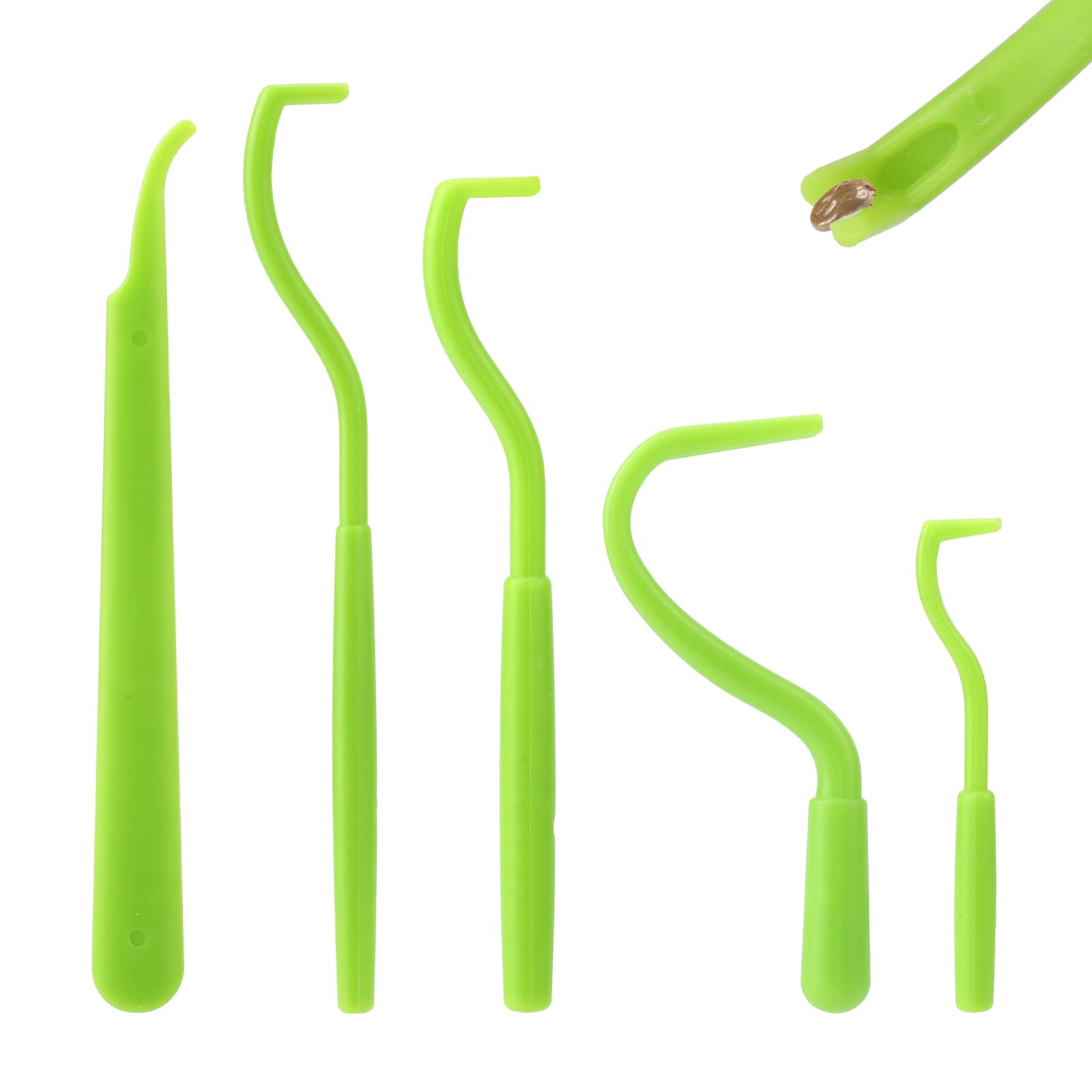BOXOB 5pcs Tick Remover Tool Kit 4 Sizes Safe Easy Remover Tools Plastic Painless Tick Puller Twister Tweezers