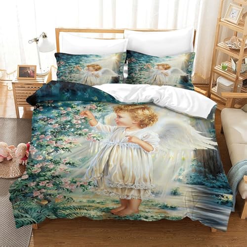 Housse de couette 200x200cm microfibre avec fermeture éclair temple antique